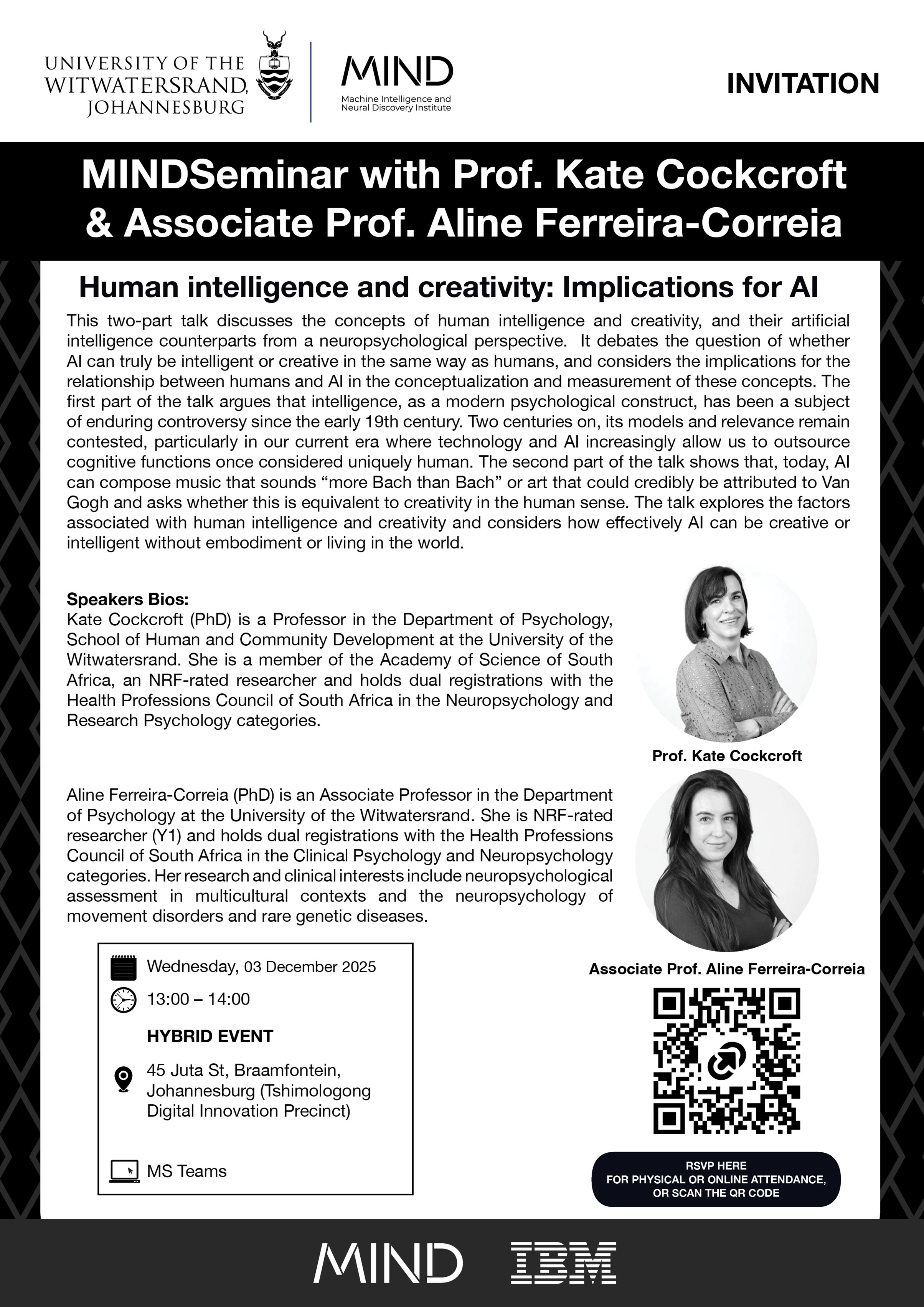 MINDSeminar_with_Prof_Kate Cockcroft and_Associate Prof Aline Ferreira Correia